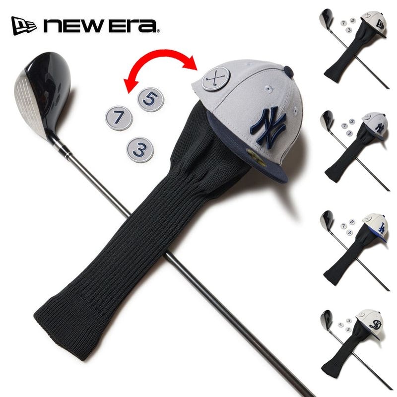 ニューエラ new era NEWERA ゴルフ フェアウェイウッド用 ヘッドカバー 59FIFTY 200cc対応 GOLF HEAD COVER 14393711 14393709 14393710 14750754【メンズ レディース 男女兼用 キャップ型 帽子型 ミニチュア ゴルフ用 プレゼント 贈り物 黒】