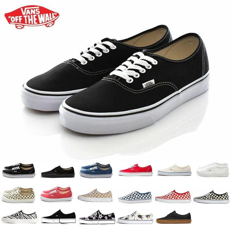 バンズ ヴァンズ VANS スニーカー AUTHENTIC オーセンティック メンズ レディース 靴 ローカット スケートシューズ 定番 USA企画 US企画 VN品番 VN000EE3BLK VN000EE3NVY VN000EE3W00 VN0A5KX4SQ7 ブラック 黒 白 紺 赤 チェッカーボード チェック柄 ゼブラ柄 #44