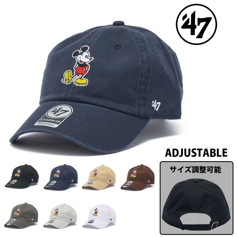 フォーティーセブン 47 Brand 帽子 キャップ クリーンナップ ディズニー ミッキーマウス CLEAN UP Disney Mickey Mouse 14920473 14920467 14920470 14920469 14920472 14920468 14920471【メンズ レディース 6パネル ストラップバック ベースボール 野球帽 サイズ調整可能】