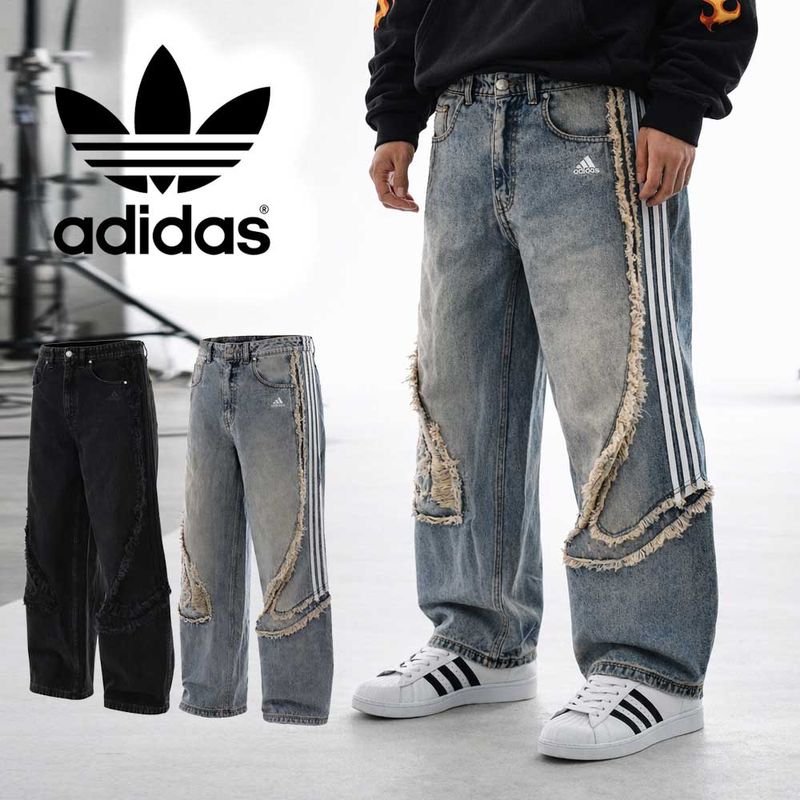 アディダス オリジナルス adidas originals ジーンズ チームガイスト デニム パンツ TEAMGEIST DENIM PANTS KS4691 KS2291【メンズ レデイース ジーンズ ジーパン ダメージデニム ダメージ ワイド ダメージジーンズ ゆったり 大きいサイズ ハイウエスト ダメージパンツ】