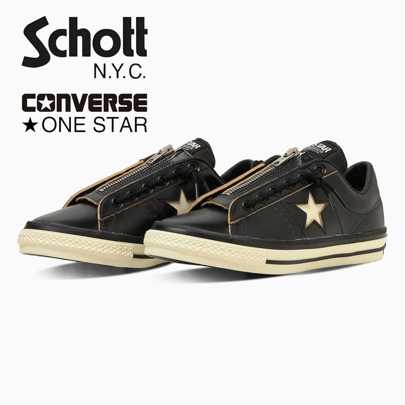 ����å� Schott �� ����С��� CONVERSE ����� ���ˡ����� ��󥹥��� Z ����å� ONE STAR Z Schott 782-6190001 �ڥ�� ���塼�� �� �� �������å� �������å� �쥶�� ��ĥ쥶�� �ܳ� ���� ��2�� ��ߥƥå� ����ܥ졼������