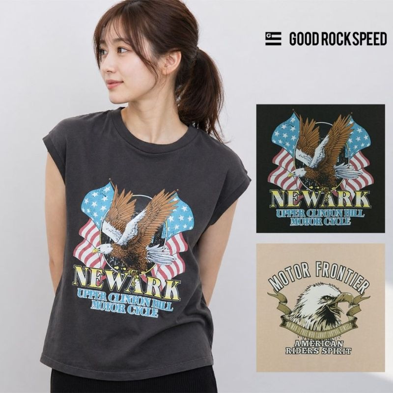 ���åɥ��å����ԡ��� GOOD ROCK SPEED T����� �������� ����ե��å� ���꡼�֥쥹 T����� Eagle Graphic Sleeveless T-Shirt 26ORG010W 26ORG011W�ڥ�ǥ����� �Ρ����꡼��  �Х��T  �Х�T �Х��T����� ���å�T ������ơ����� �ӥ�ơ��� ������ ���ᥫ����