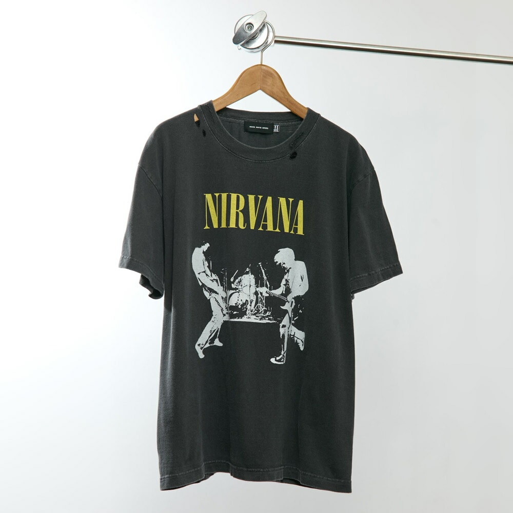 ヴィンテージ加工 ロックTシャツ ニルヴァーナ ディストレスト 半袖T