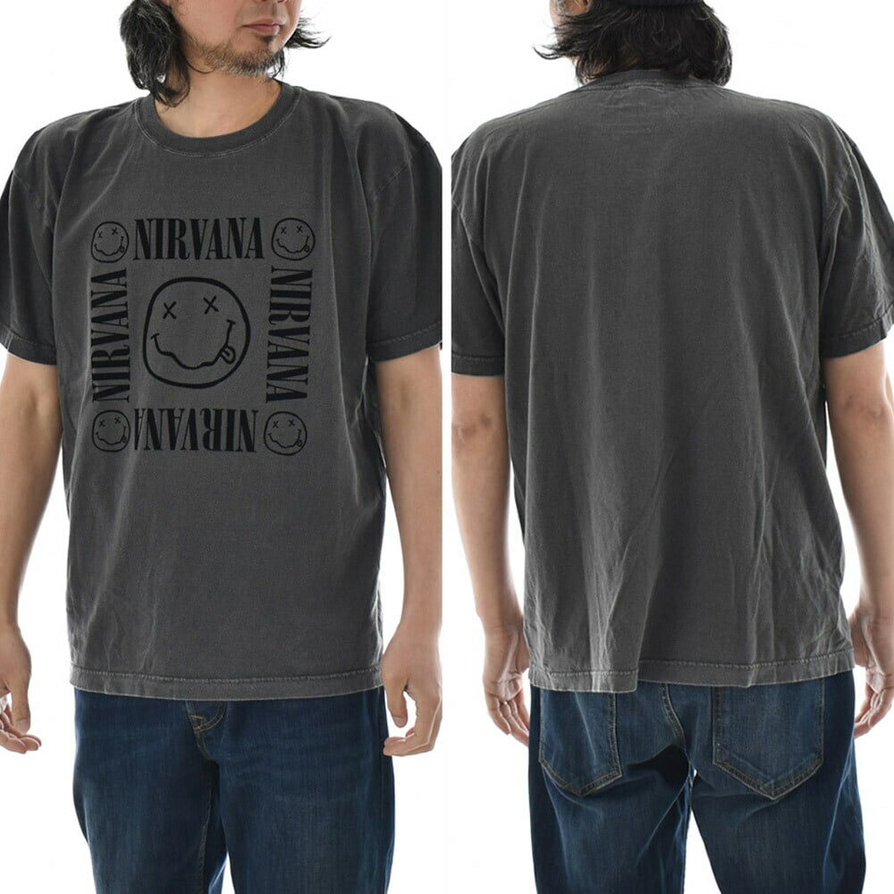ヴィンテージ加工 ロックTシャツ ニルヴァーナ 半袖Tシャツ NIRVANA T