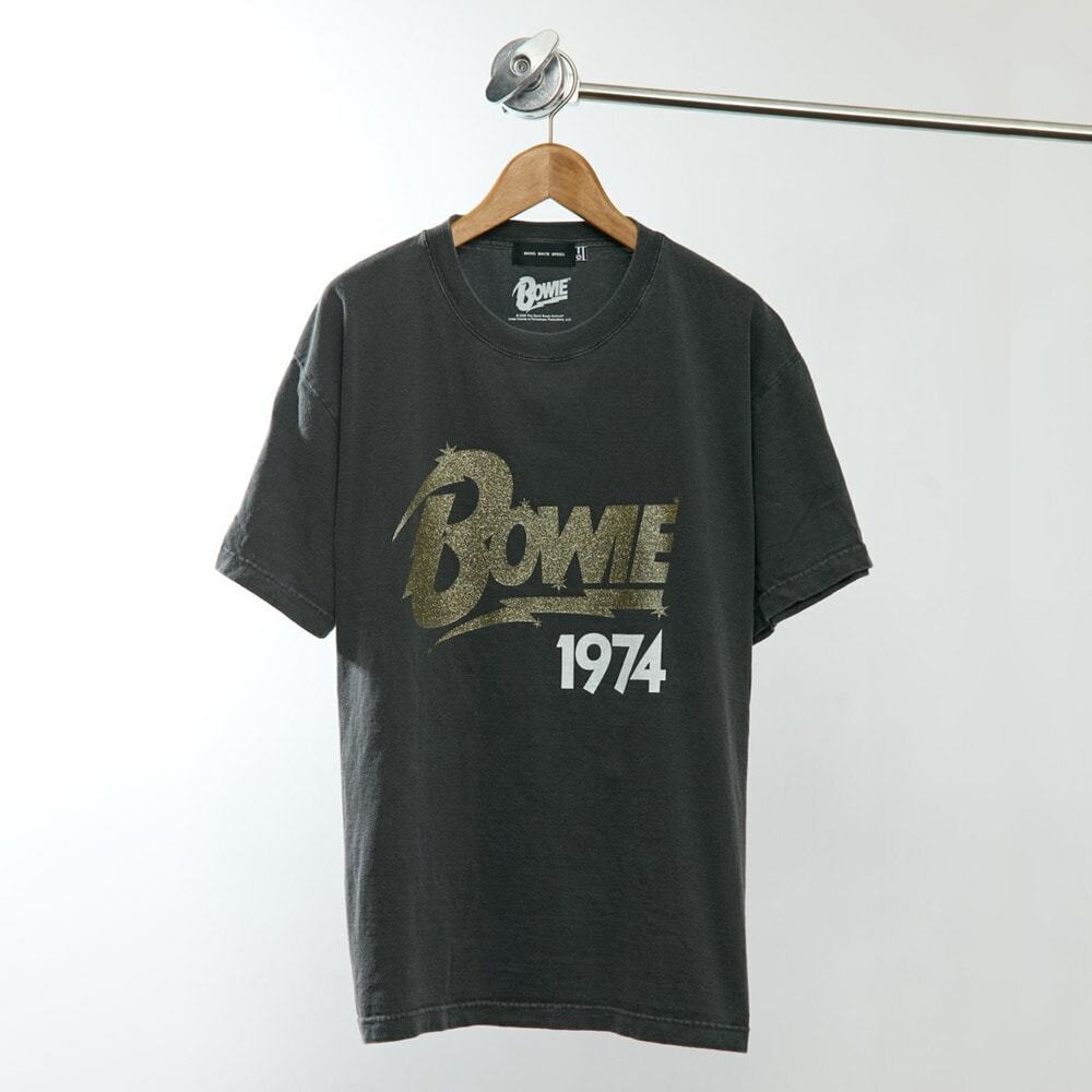 ヴィンテージ加工 ロックTシャツ デヴィッド・ボウイ グリッター