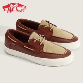 ヴァンズ VANS バンズ スニーカー 2 アイレット デッキシューズ 2-Eyelet Boat Shoe VN000Z964MG【メンズ 靴 シューズ ローカット ボートシューズ モカシン レザー スエード 本革 ベージュ ブラウン コンビカラー インセンス US企画 VN品番】