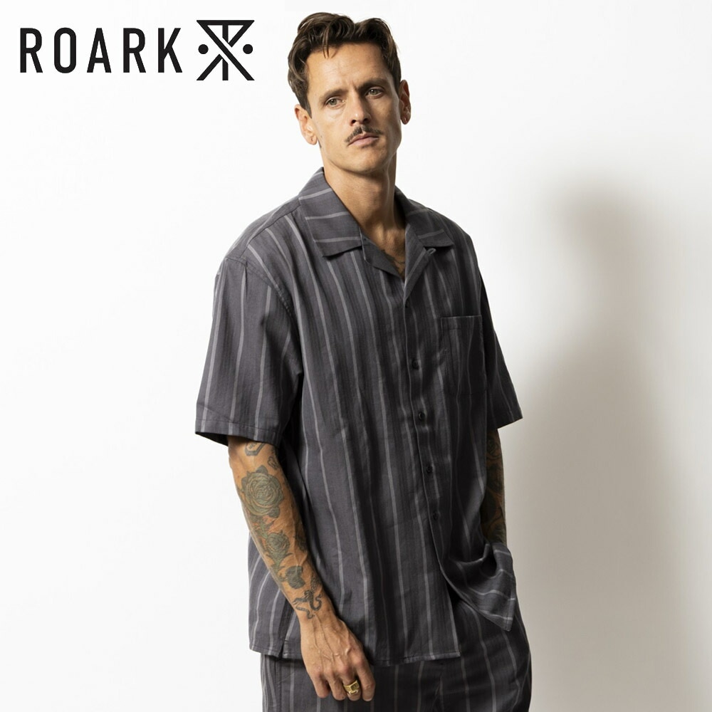 �������� ��Х��Х� ROARK REVIVAL Ⱦµ����� ���硼�ȥ��꡼�� ���㥫���� ����� S/S  JACQUARD SHIRTS  RWJ1220-BLK�ڥ�� �����ϥ���� ���ߥ���� �����ץ󥫥顼 ���ȥ饤�ץ���� ���㥬���ɿ����濥ʪ  �ä��� ���ݥ��å� �ܥå������륨�å� ���� JAPAN��������