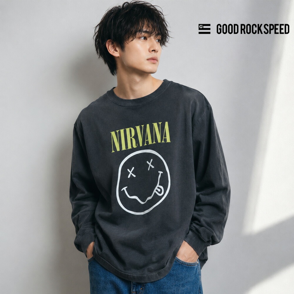 ������ơ����ù� ���å�T����� �˥�������� ���ޥ��� ������ ĹµT����� NIRVANA SMILE ART LS T-SHIRT 26NVN001W�ڥ˥�С��� ����T ���󥰥��꡼�� T����� �Х��T �Х�T �Х��T����� ���å�T �ץ��� �ӥ�ơ��� ������ ���åɥ��å����ԡ��� GOOD ROCK SPEED��