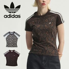 アディダス オリジナルス adidas originals レディース Tシャツ スネークプリント カリ Tシャツ Snake Print Cali Tee KX1888 KX1889【ウィメンズ 半袖 Tシャツ スリムフィット コンパクトT クルーネック カジュアル ストリート 90年代ファッション 蛇柄 総柄 パイソン柄】