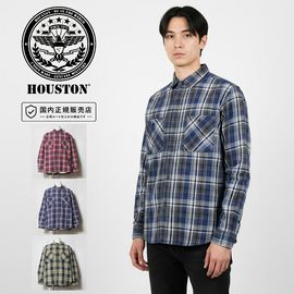 �ҥ塼���ȥ� HOUSTON ����ꥫ������å��ӥ��饷��� AMERICAN CHECK VIYELLA SHIRT 41253�ڥ�� Ĺµ �����å������ �ͥ륷��� �������� �ߥ꥿�꡼ ���ᥫ�� �����奢�� �Х����� �֥롼 ��å� ���꡼�� ���� ������ơ��� �ӥ�ơ��� �礭����������