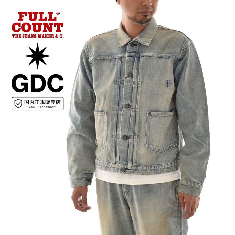 FULLCOUNT GDC GFC2002HW Classic Pleated Denim Jacket Hand Wash
