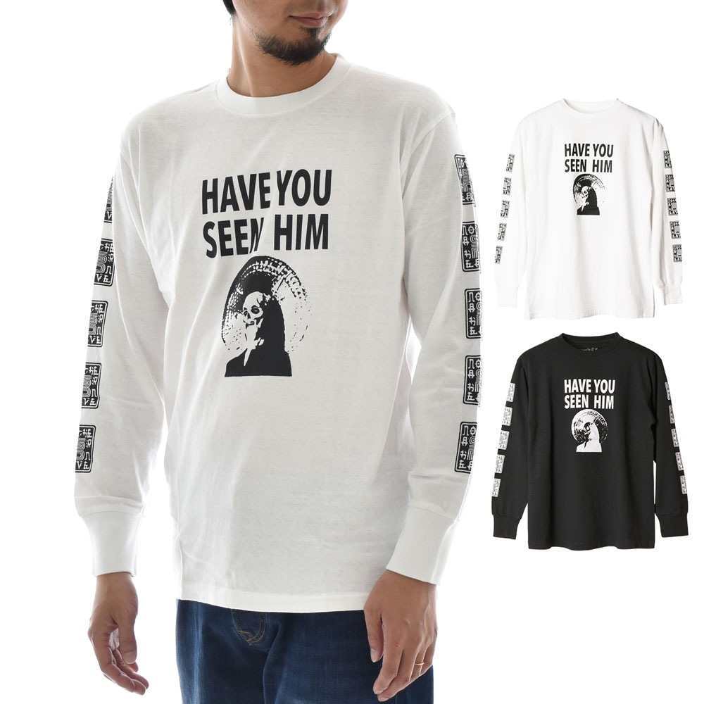 【50%OFFセール】スタンダードカリフォルニア STANDARD CALIFORNIA × ANOTHER HEAVEN コラボ Tシャツ メンズ 2018秋冬 ブランド 白 黒 HAVE YOU SEEN HIM LS-T TSOLB083