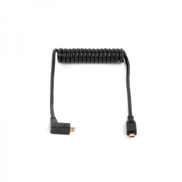 Wooden Camera - WC Coiled Right Angle Micro HDMI to Micro HDMI (12")