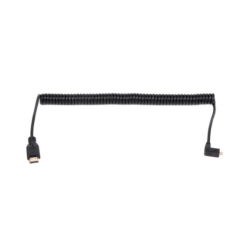 Wooden Camera - WC Coiled Right Angle Micro HDMI to Full HDMI (20")
