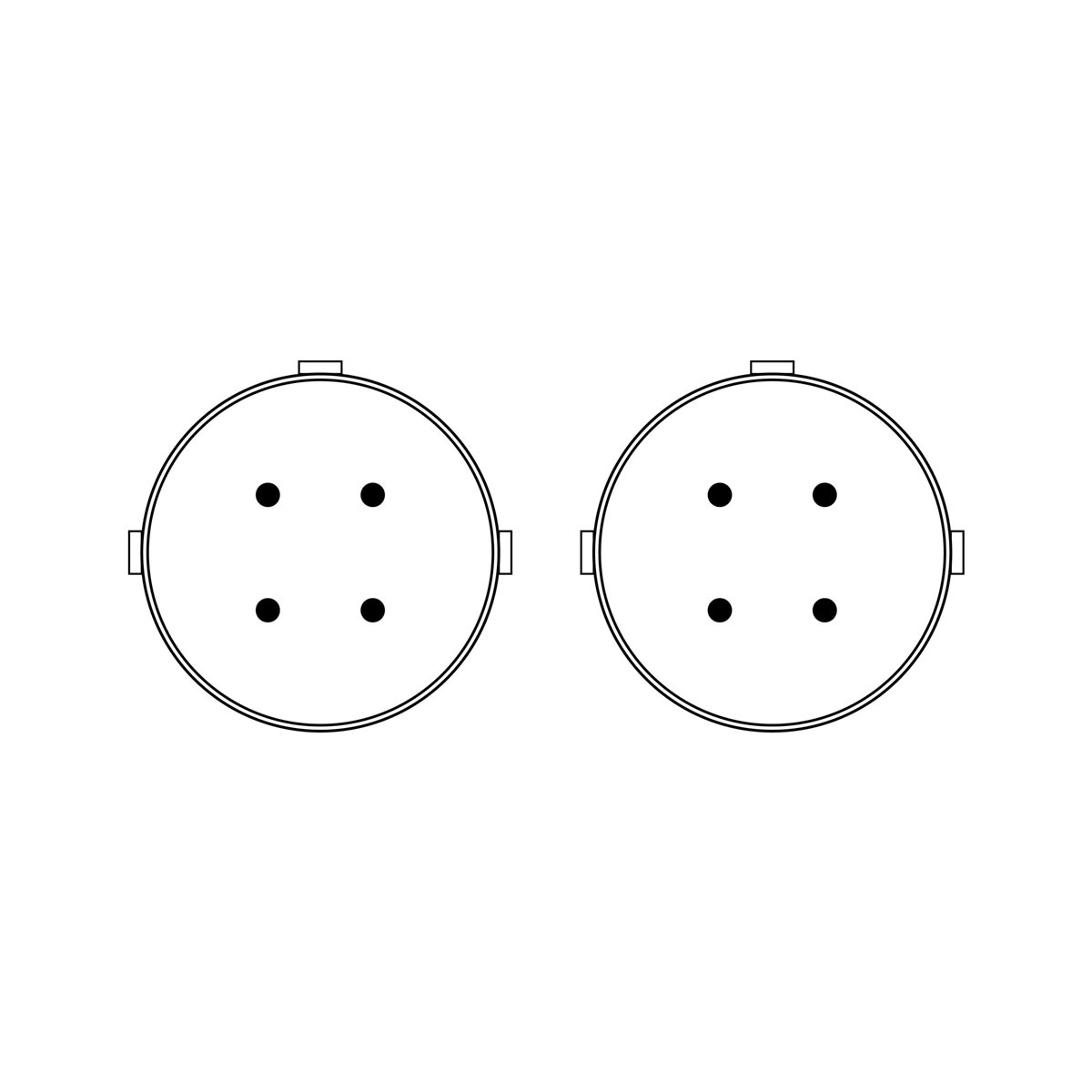 4-pin Connector Right Angle to 4-pin Connector Cable - 13in (33cm)