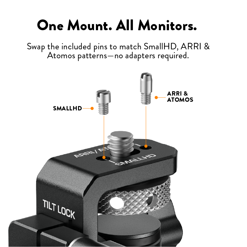 Universal Monitor Mount (1/4"-20 Top, Cold Shoe Base)