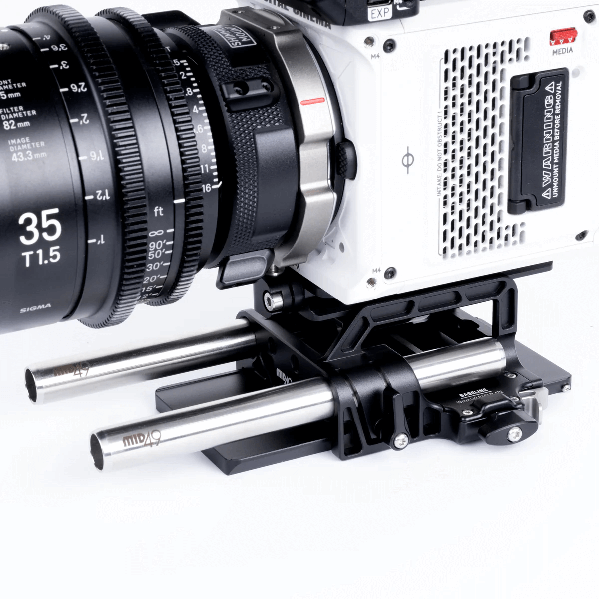 Baseline 15mm LW (RED KOMODO, KOMODO-X  /  Blackmagic Pocket 4K / FREEFLY Ember S5K Baseplate)