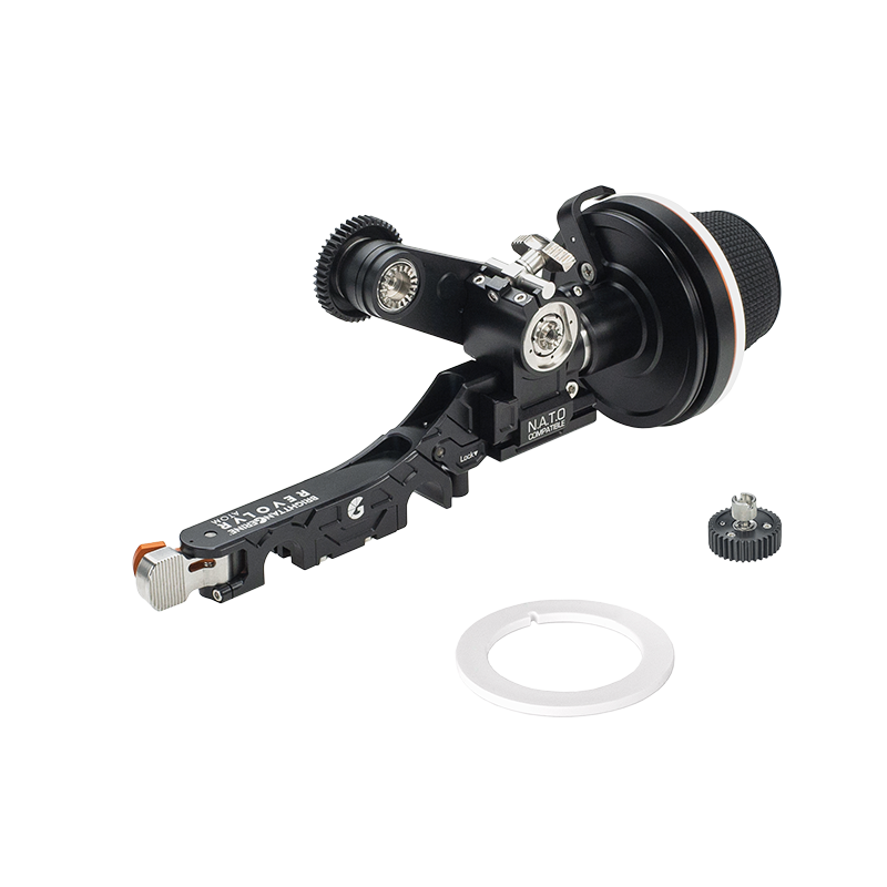 Revolvr Atom Mini Kit: 15mm Core Bridge, Revolvr Atom Handwheel, Atom Swing arm, 2 Gear, 2 Marking Discs