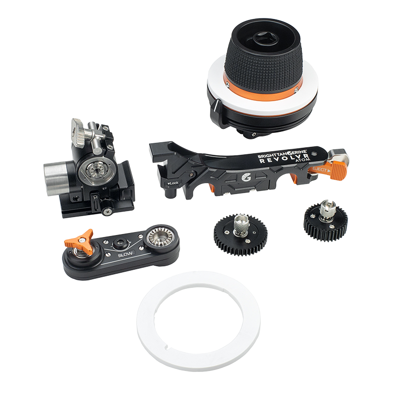 Revolvr Atom Mini Kit: 15mm Core Bridge, Revolvr Atom Handwheel, Atom Swing arm, 2 Gear, 2 Marking Discs