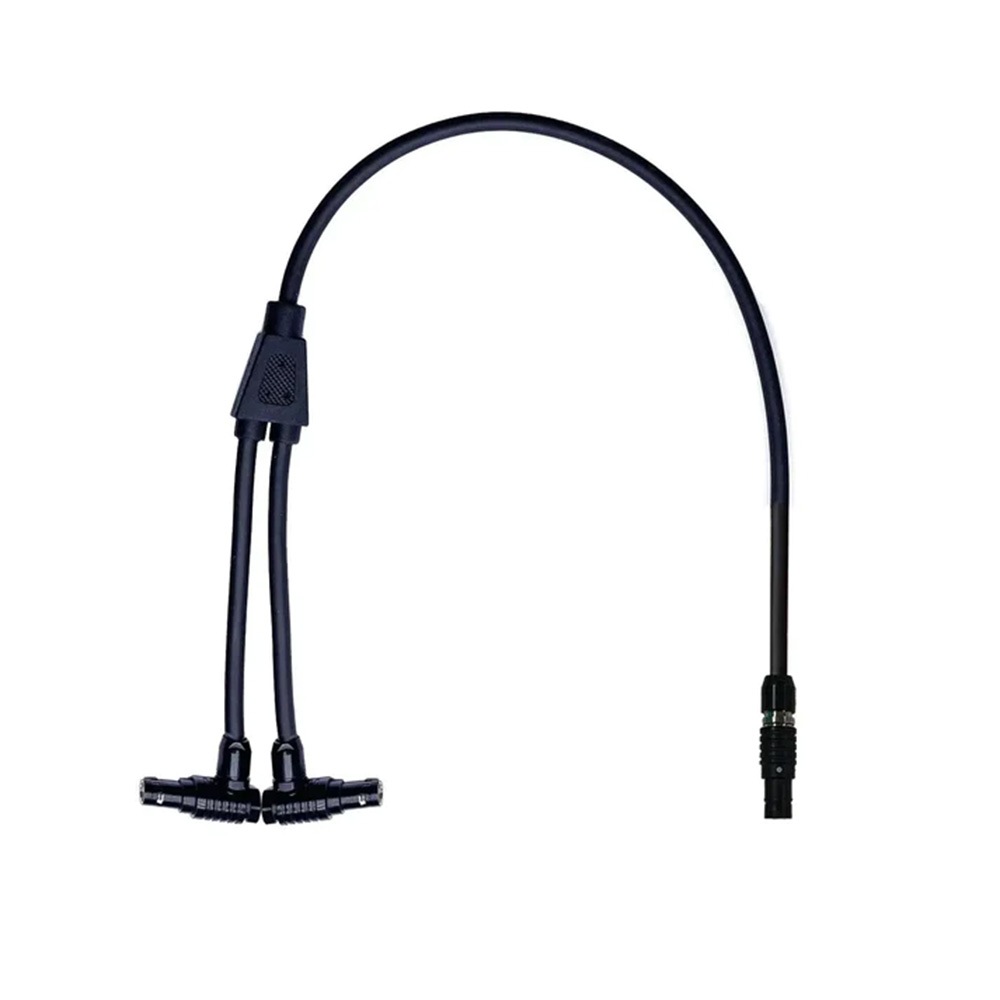 Power Splitter cable 2 pin 0B straight to 2x 2 pin 0B right angle power cable