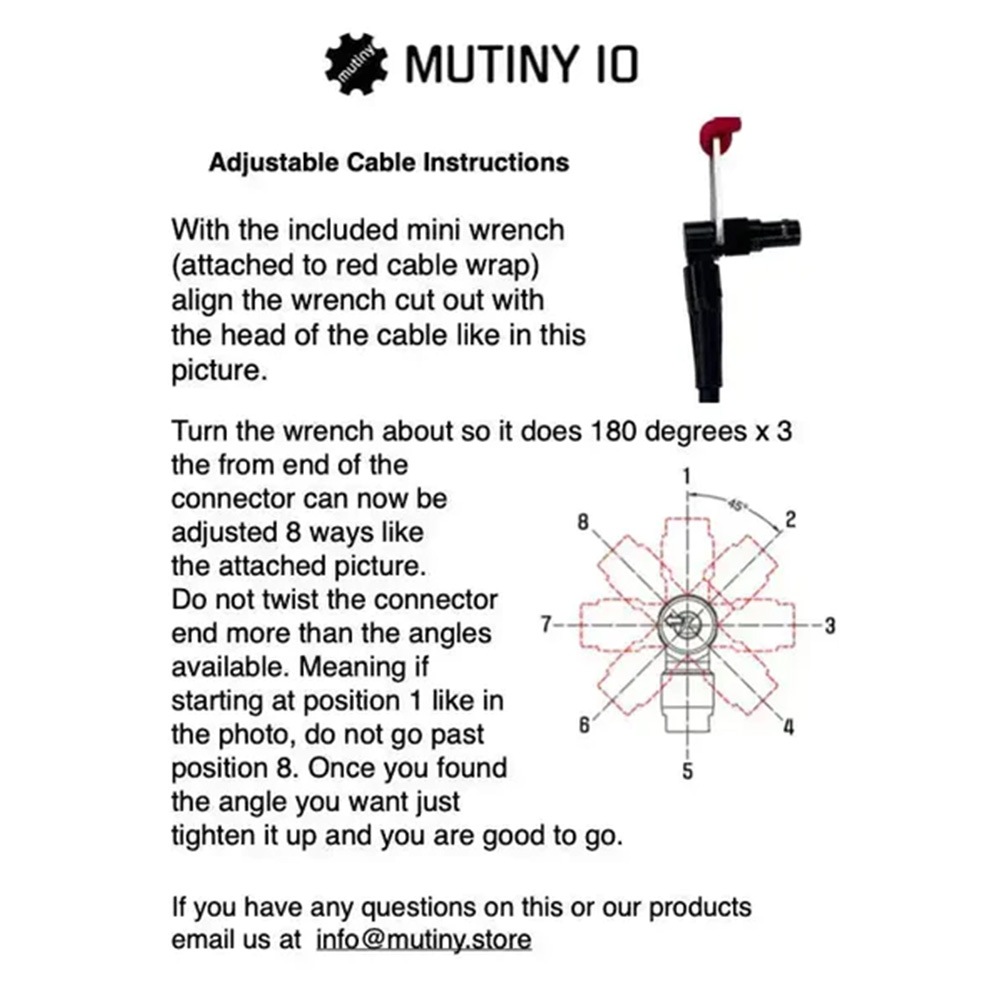 Adjustable Angle IO EXT 9 Pin Cable 10"