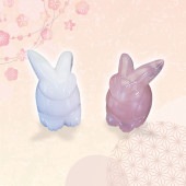 【成功と繁栄】ホワイトジェード（白翡翠）＆ローズクォーツ『うさぎ』　小