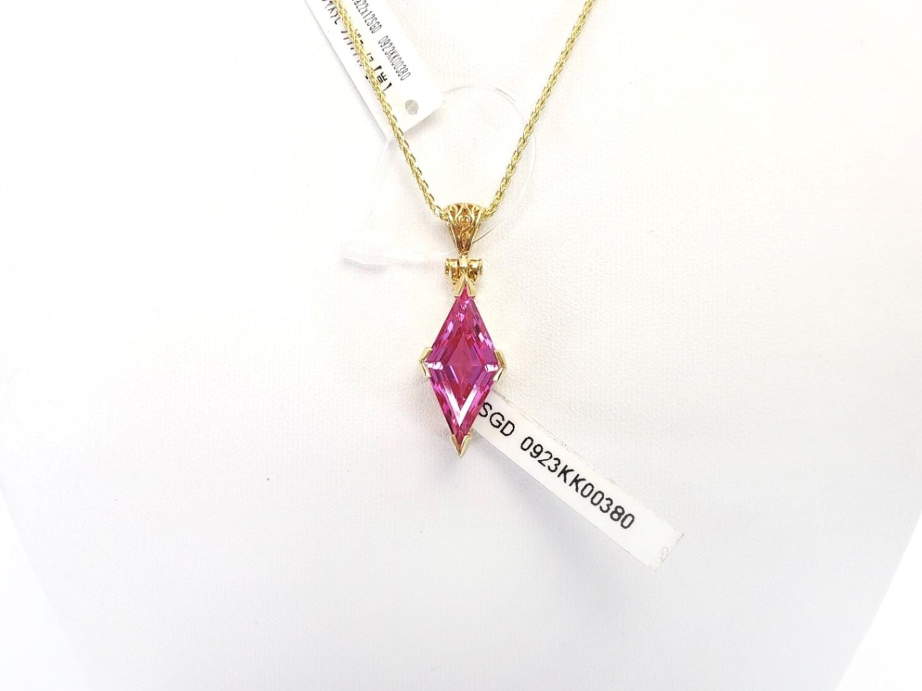 ケイトキング】モルダバイト＆ピンクサファイア（チェーン付）