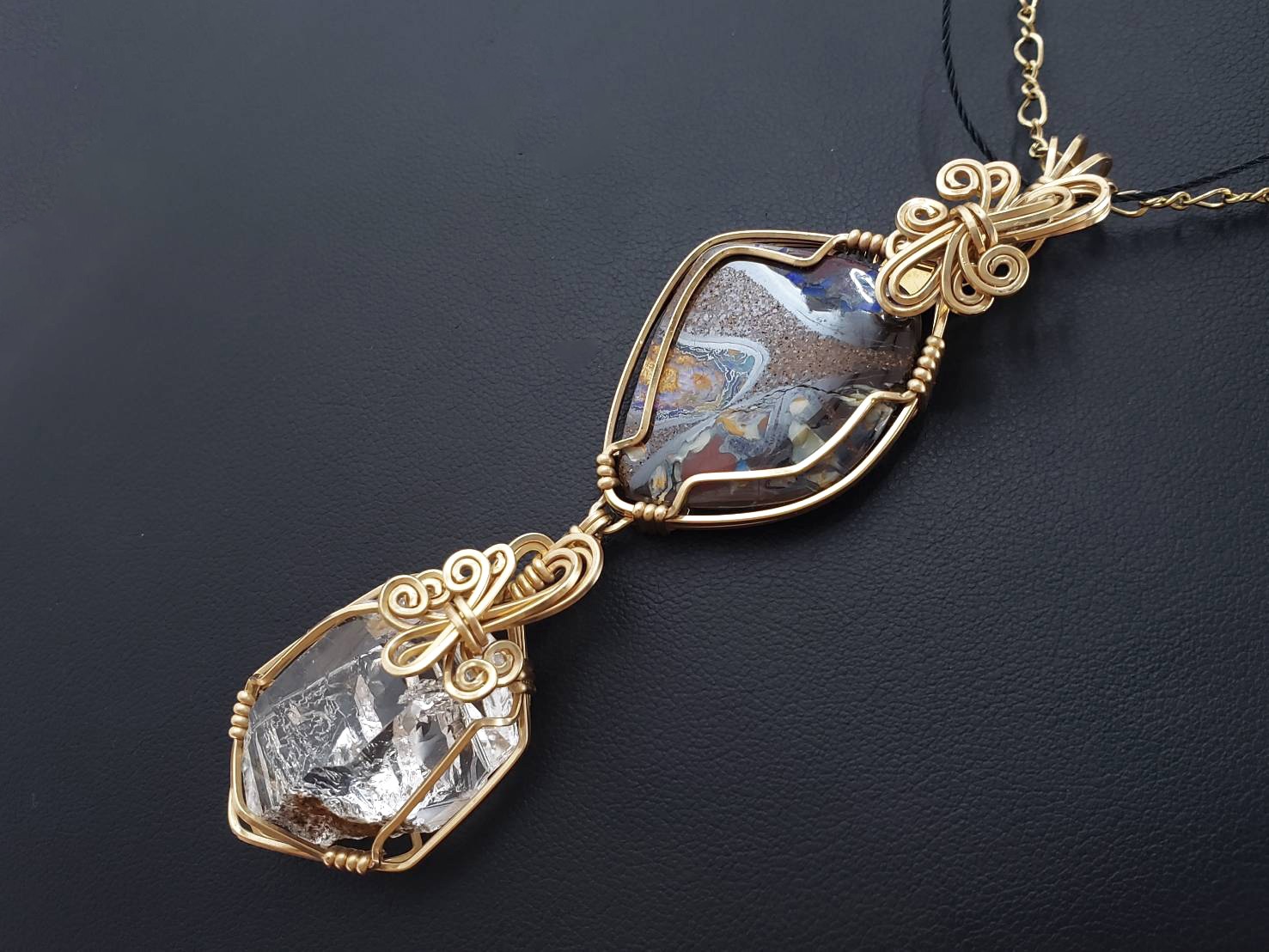 【グランディングする強い生命力】オーストラリアンオパール＆ハーキマーダイヤモンド｜アシュタール