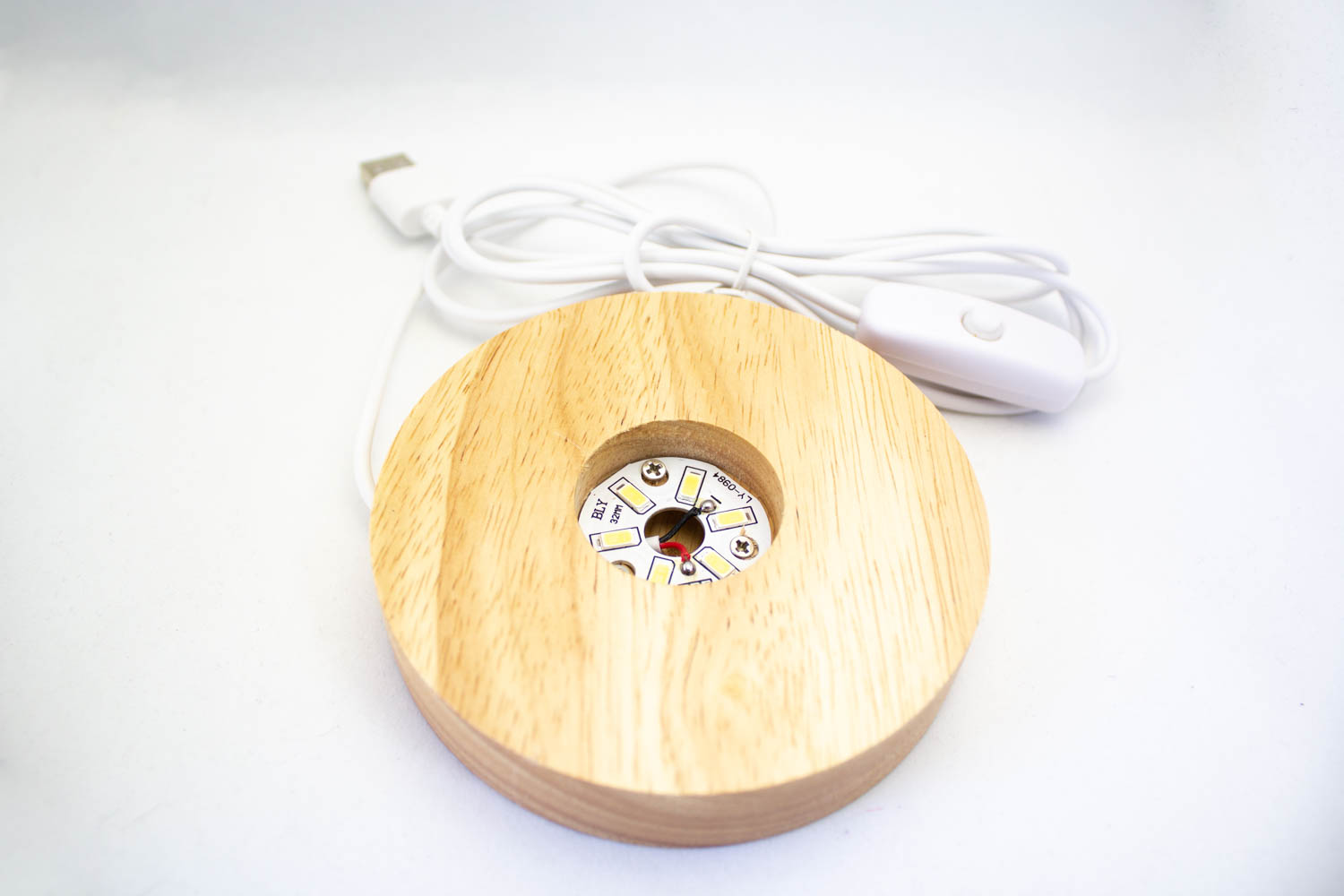 LED木製台座 10×2㎝電球色