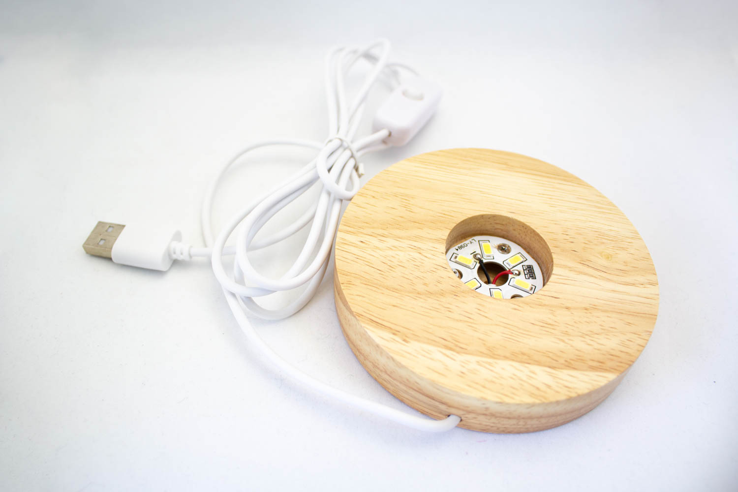 LED木製台座 10×2㎝電球色