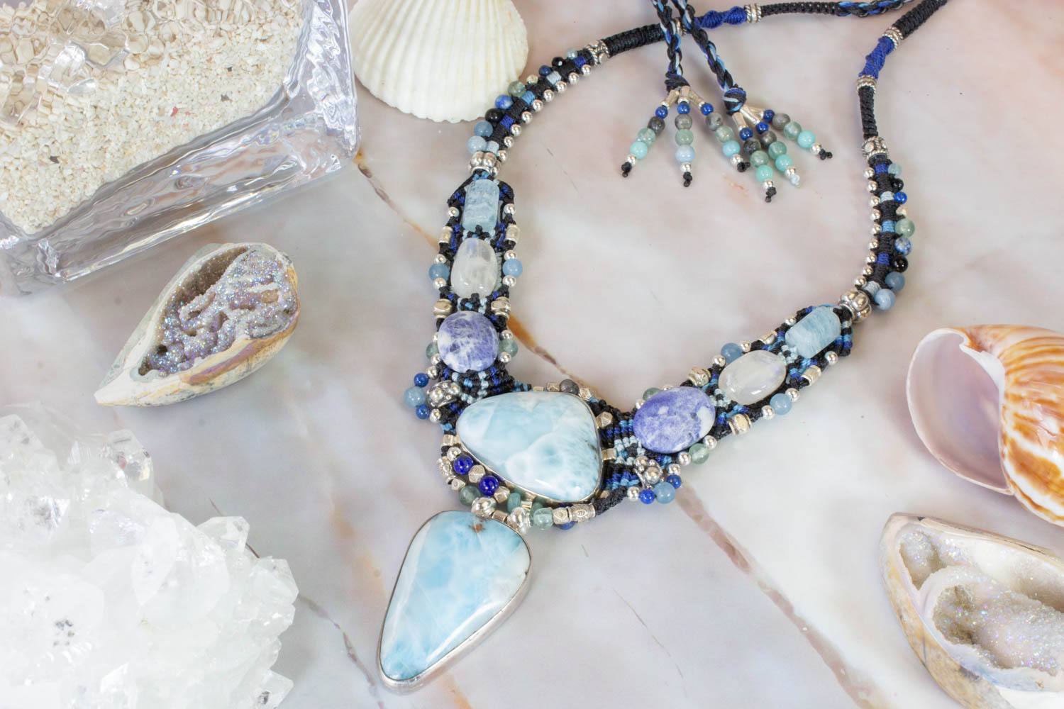 【ガイアの導き】イーシャ（ラリマー・ソーダライト・ブルームーンストーン）