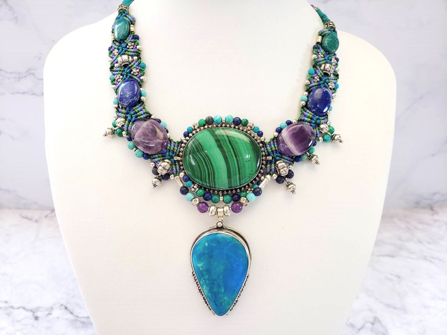 【希望の風】イーシャ(マラカイト・ブルーオパール・アメジスト)