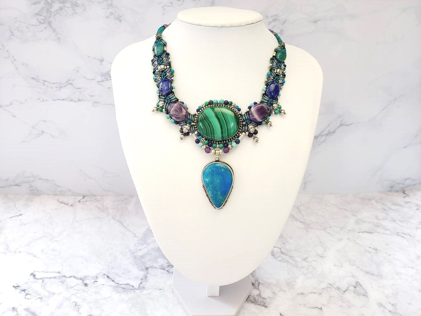 【希望の風】イーシャ(マラカイト・ブルーオパール・アメジスト)