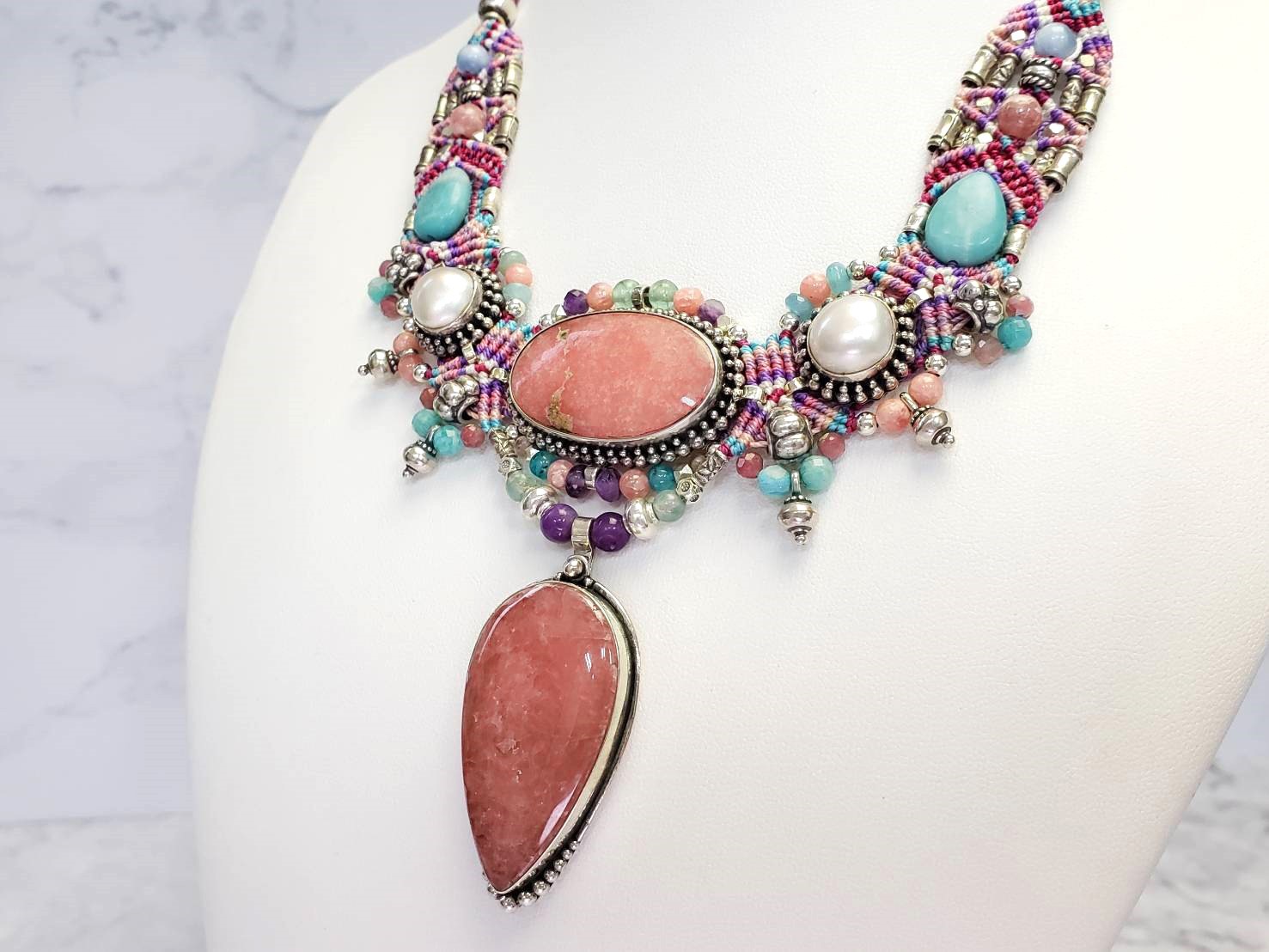 【虹色の橋】イーシャ(インカローズ・パール・アマゾナイト)