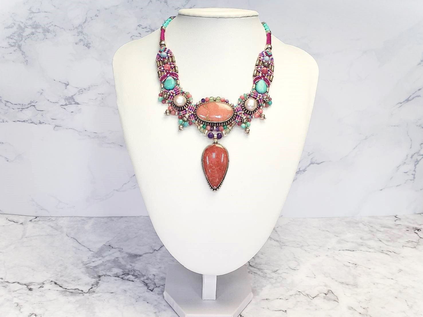 【虹色の橋】イーシャ(インカローズ・パール・アマゾナイト)