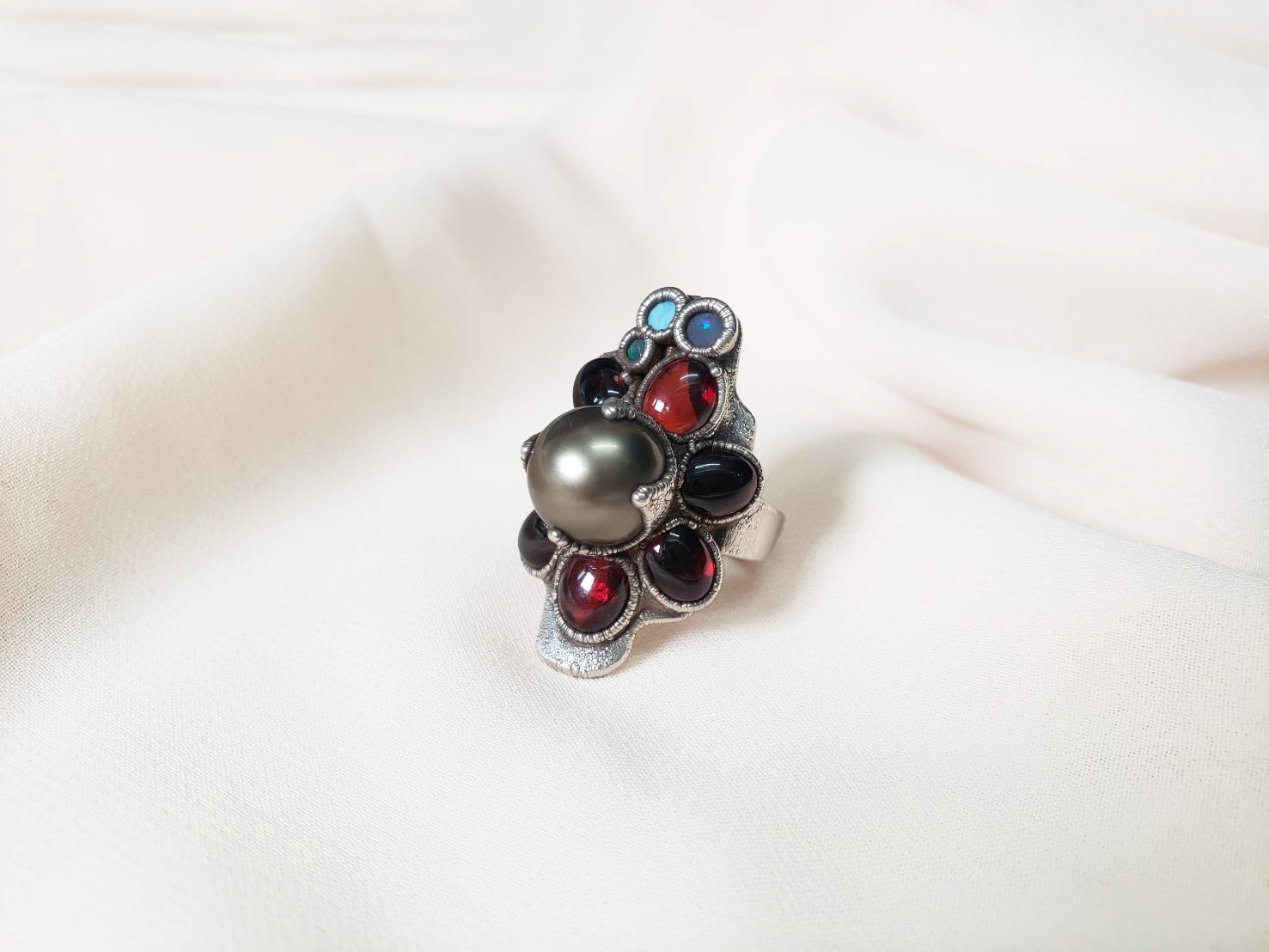 【絶大な信頼】ブラックパール ロードライトガーネット 他 リング