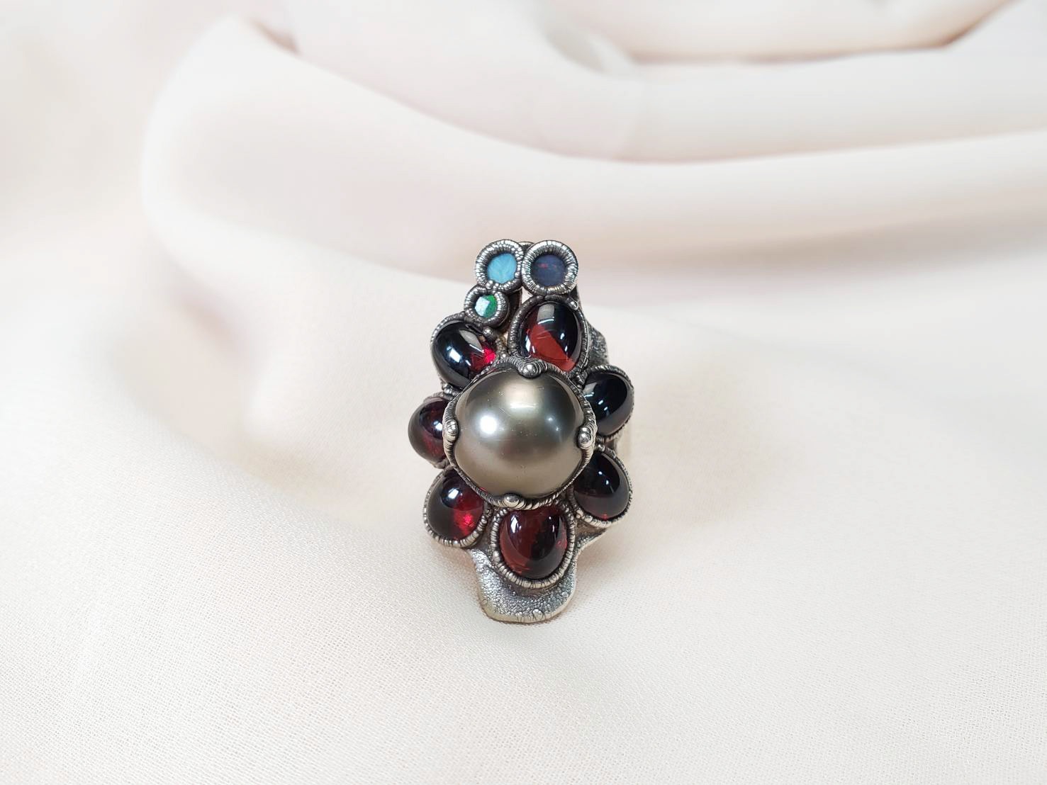 【絶大な信頼】ブラックパール ロードライトガーネット 他 リング