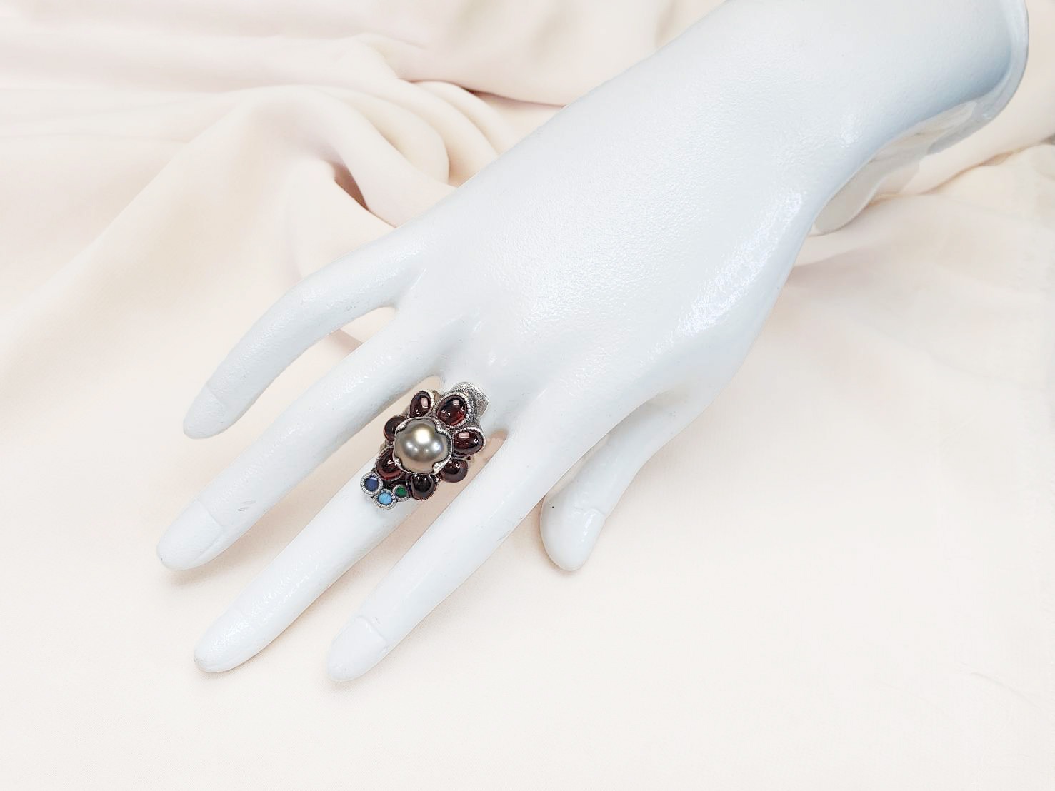 【絶大な信頼】ブラックパール ロードライトガーネット 他 リング