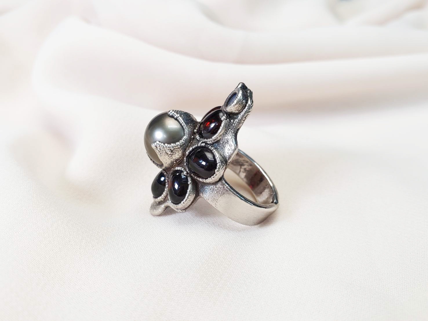 【絶大な信頼】ブラックパール ロードライトガーネット 他 リング