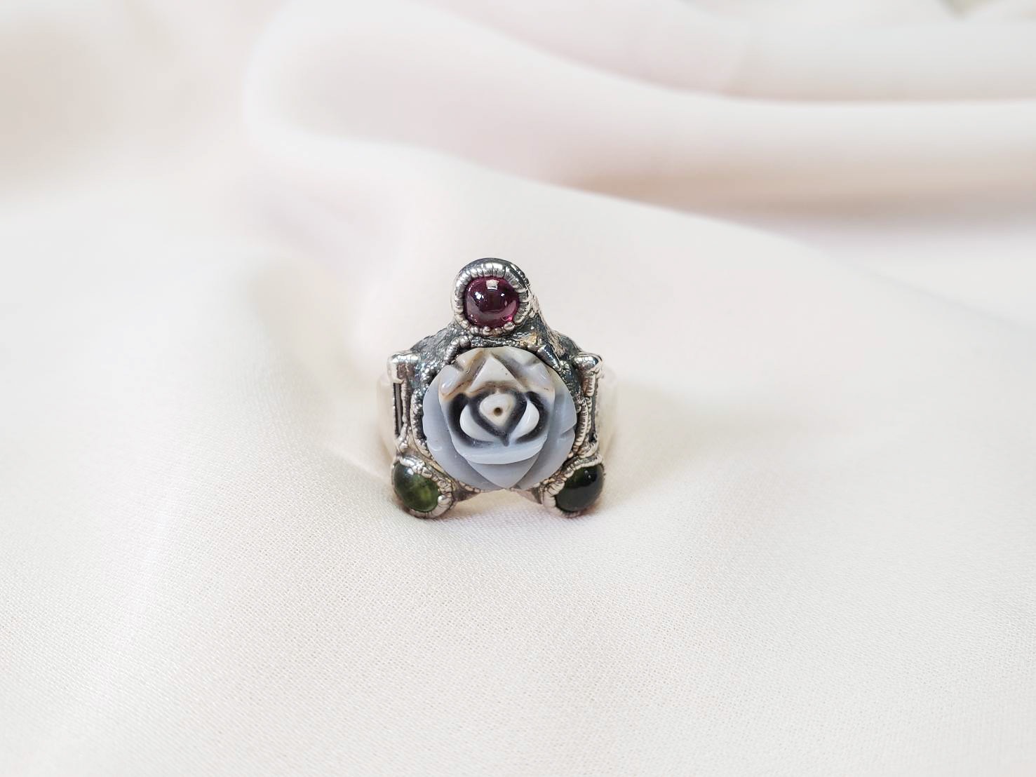 【愛を引き寄せる】ピンクトルマリン　ジャスパー　リング