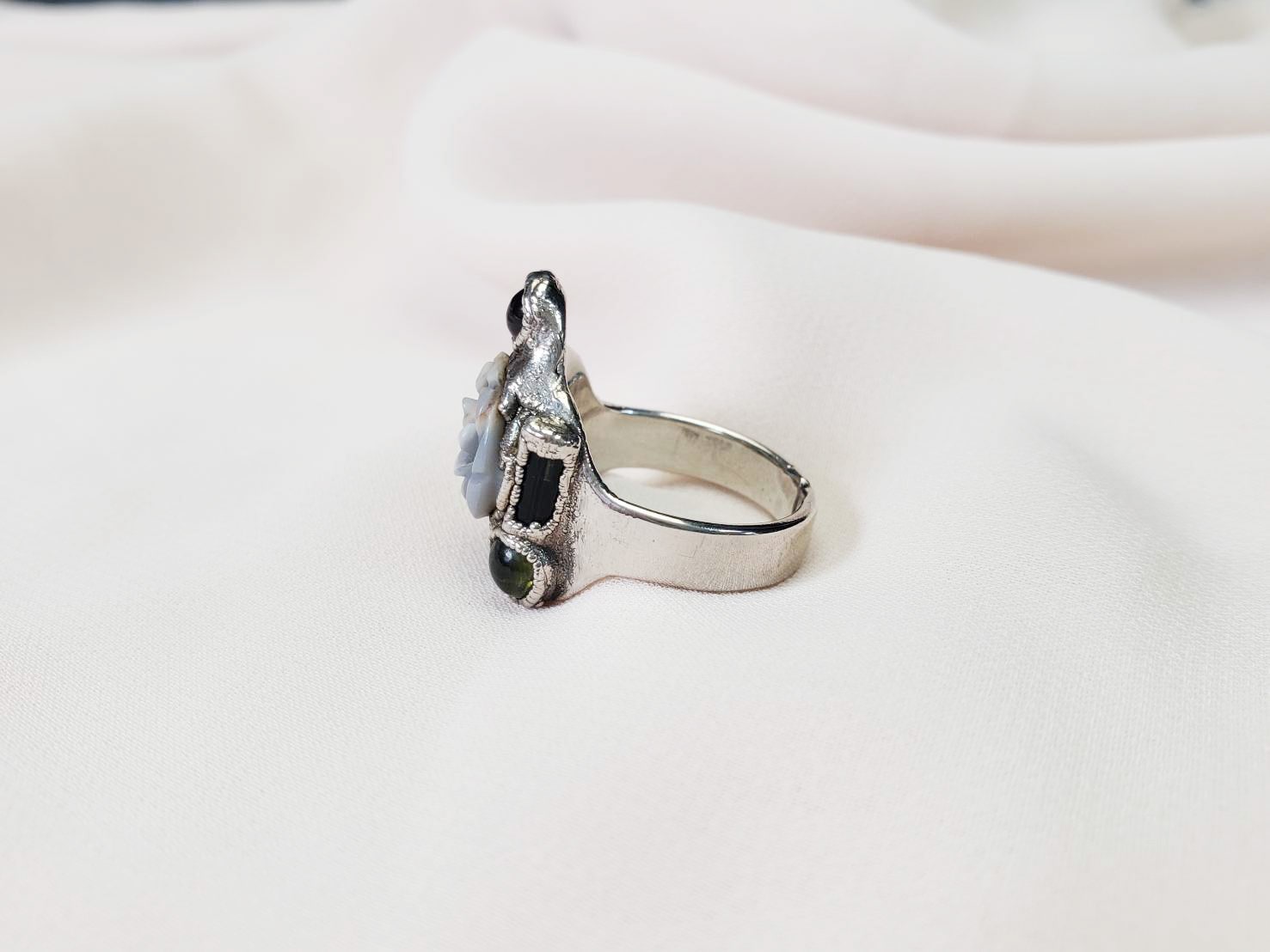 【愛を引き寄せる】ピンクトルマリン　ジャスパー　リング