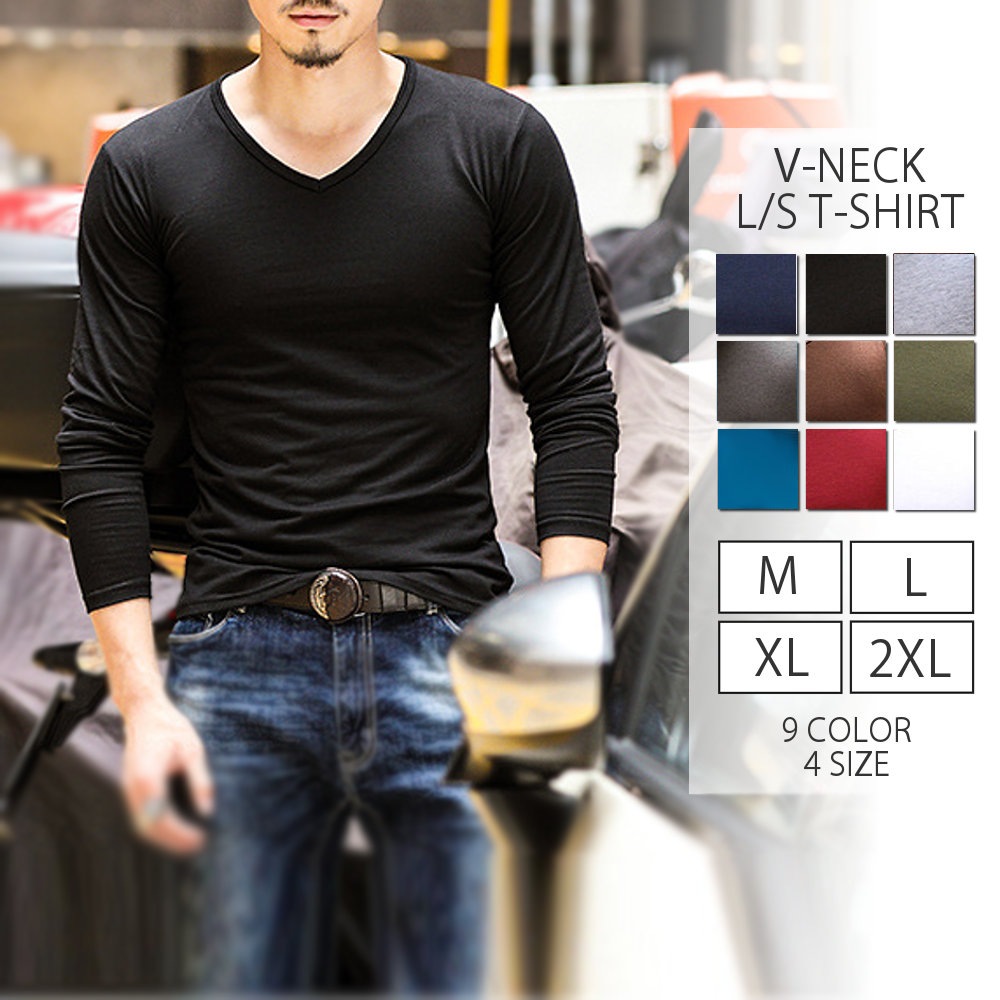 Vネック 長袖Tシャツ #TA825 | TOPS/トップス,T-SHIRT