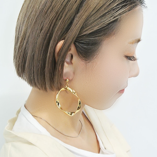 Circle wave pierce / earring