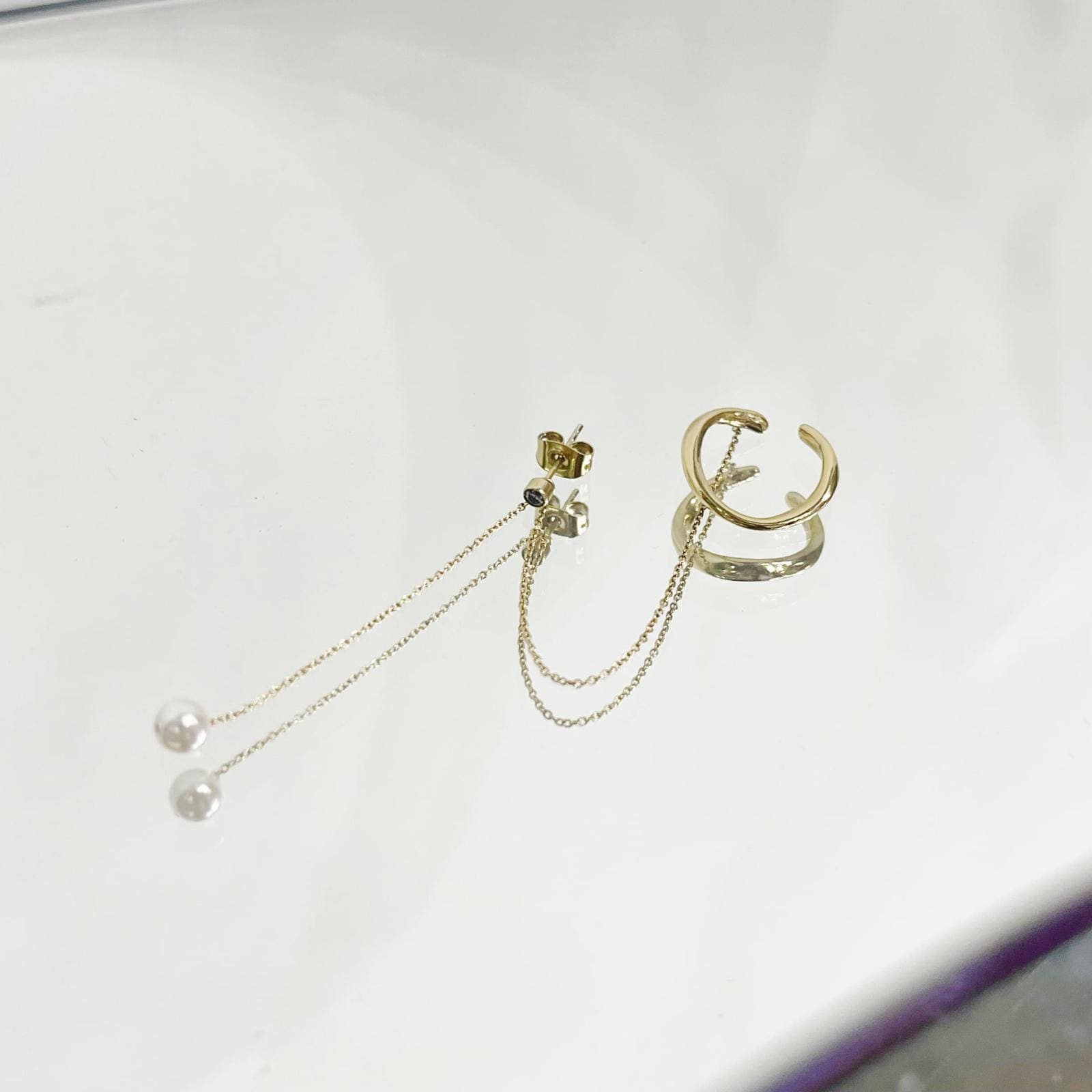 one by one chain earcuff pierce