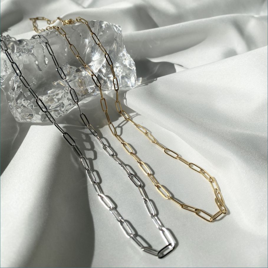Long square chain necklace
