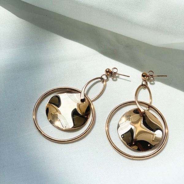 W hoop plate pierce / earring
