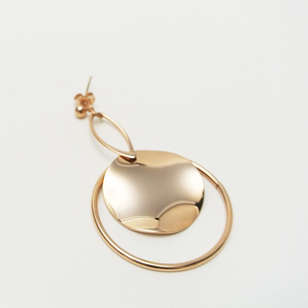 W hoop plate pierce / earring