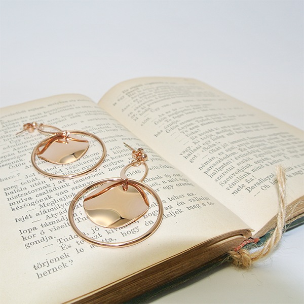 W hoop plate pierce / earring