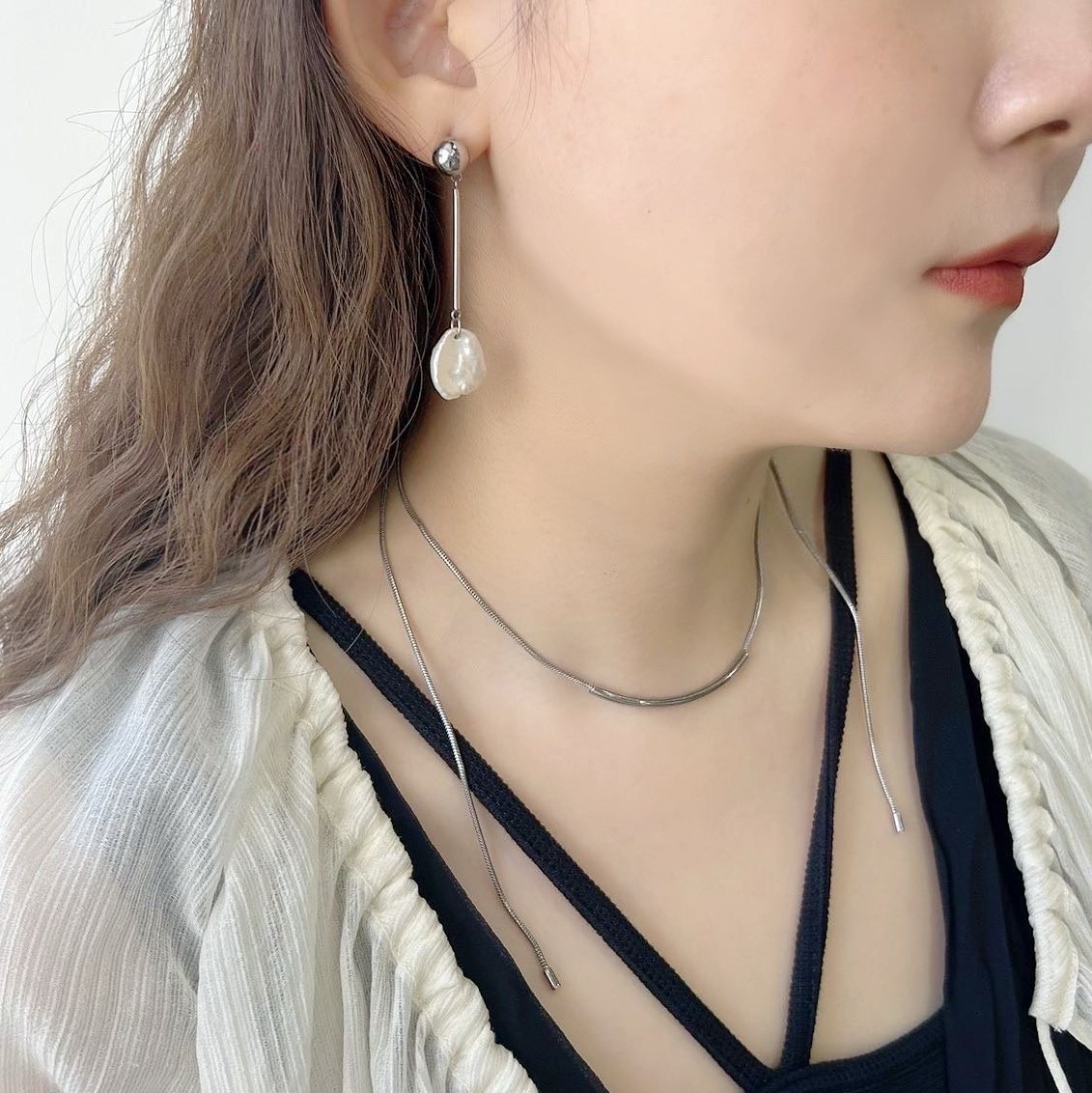 stick pearl pierce / earring