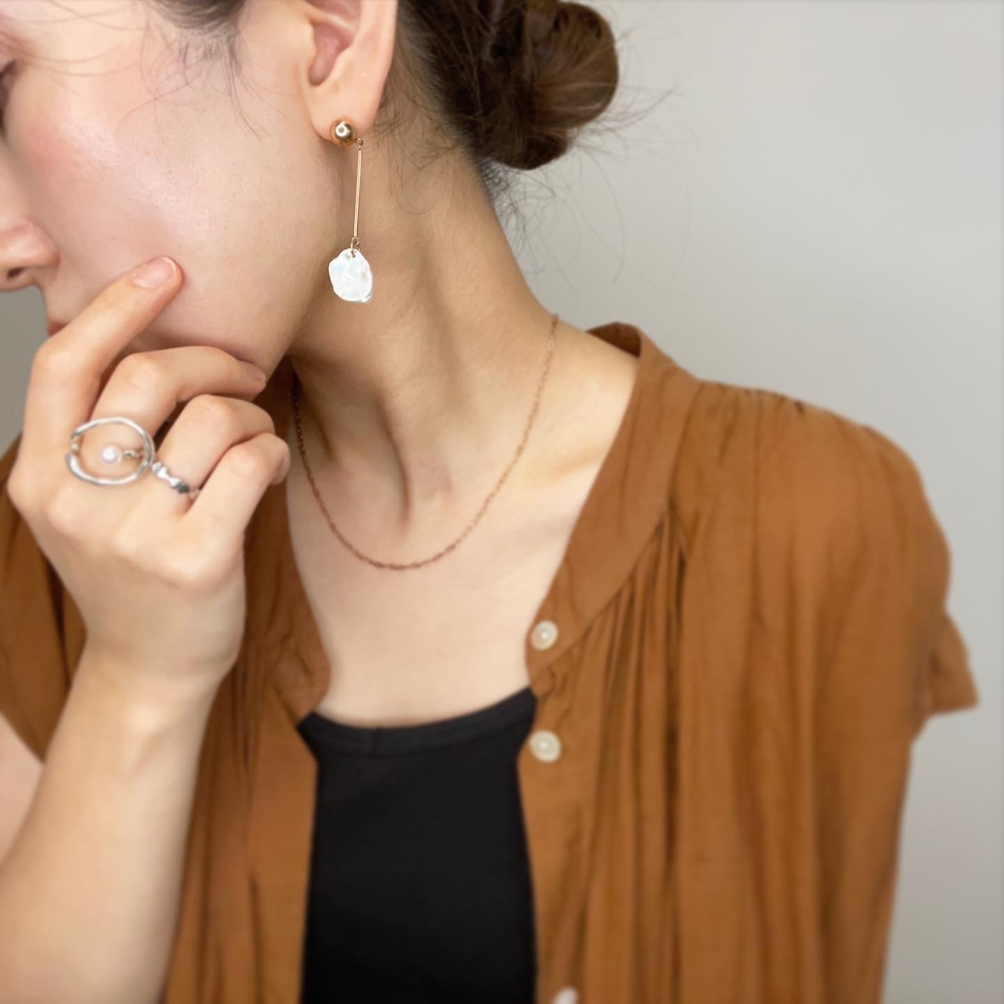 stick pearl pierce / earring